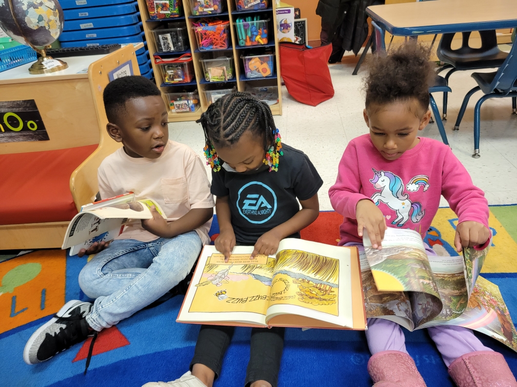 Brightside Head Start preschool children reading
